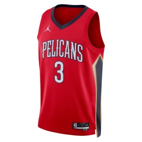 Muške NBA Dres New Orleans Pelicans CJ Mccollum 3 Jordan 2022-23 Statement Edition Crvena Swingman